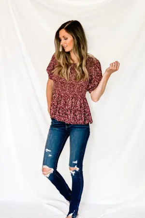 Follow Your Heart Mauve Floral Print Top - FINAL SALE