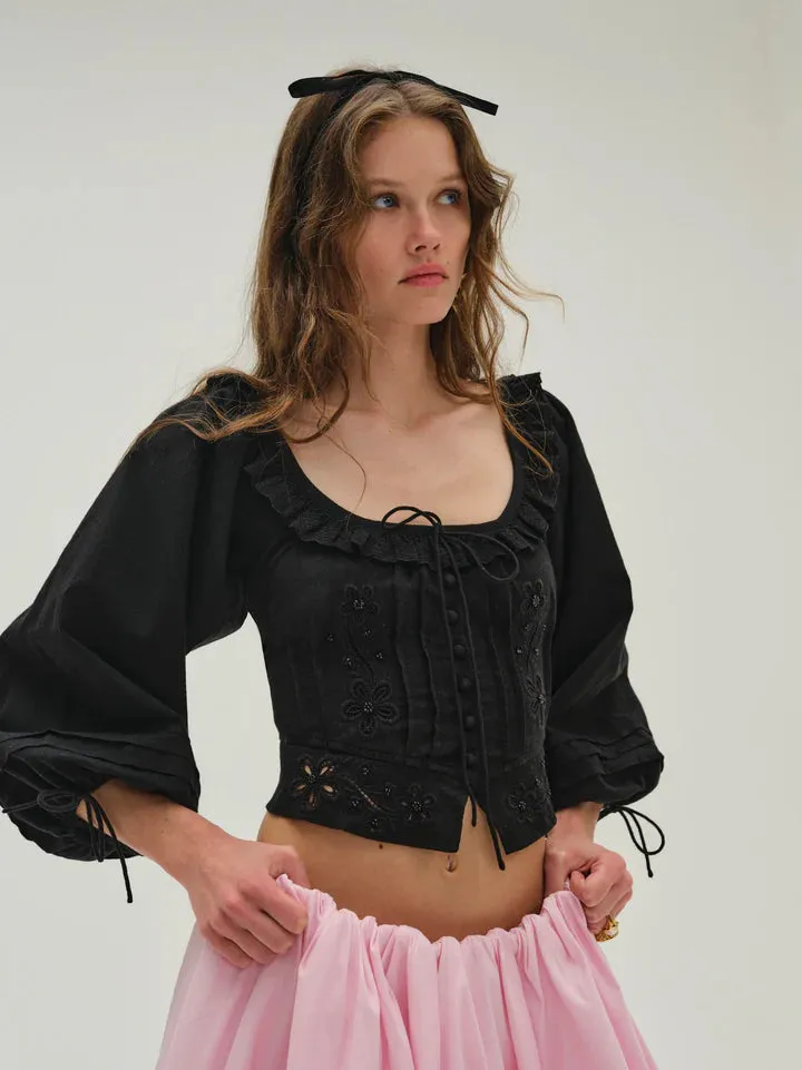 For Love & Lemons Harlow Top Black