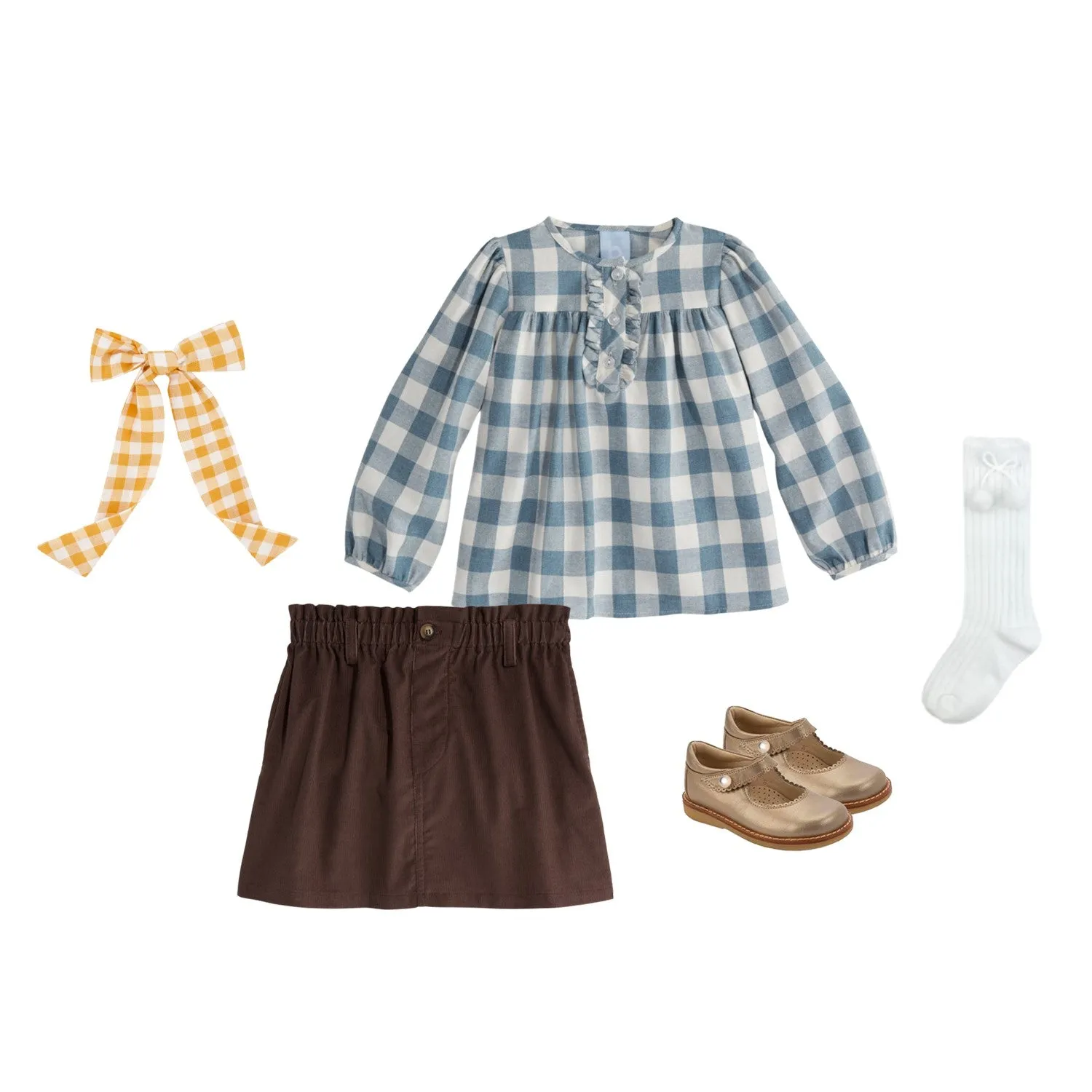 Foulard Bow -- Mustard Check