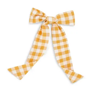 Foulard Bow -- Mustard Check