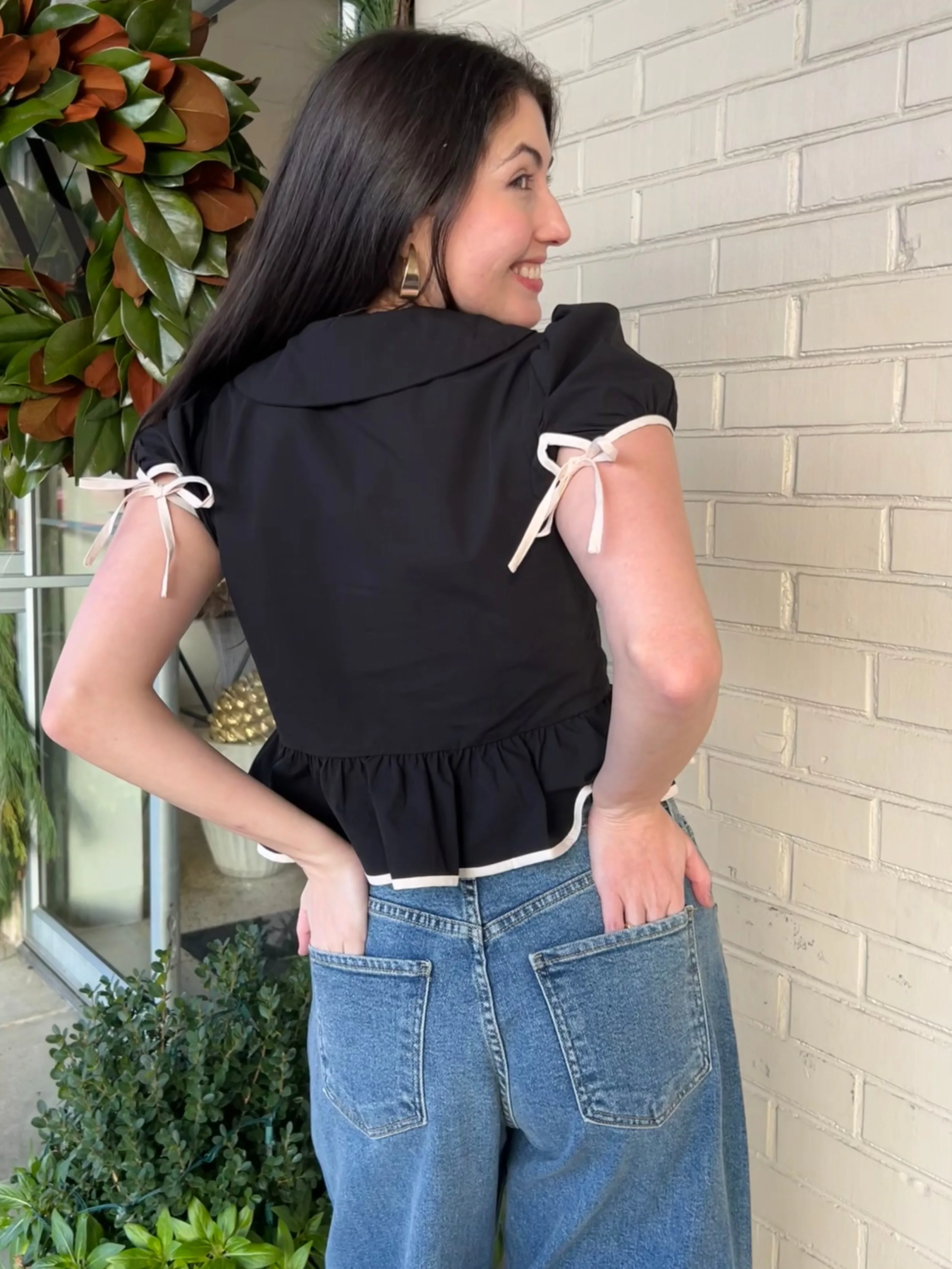 Francis Bow Collared Blouse