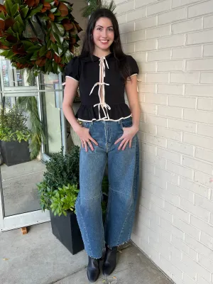 Francis Bow Collared Blouse
