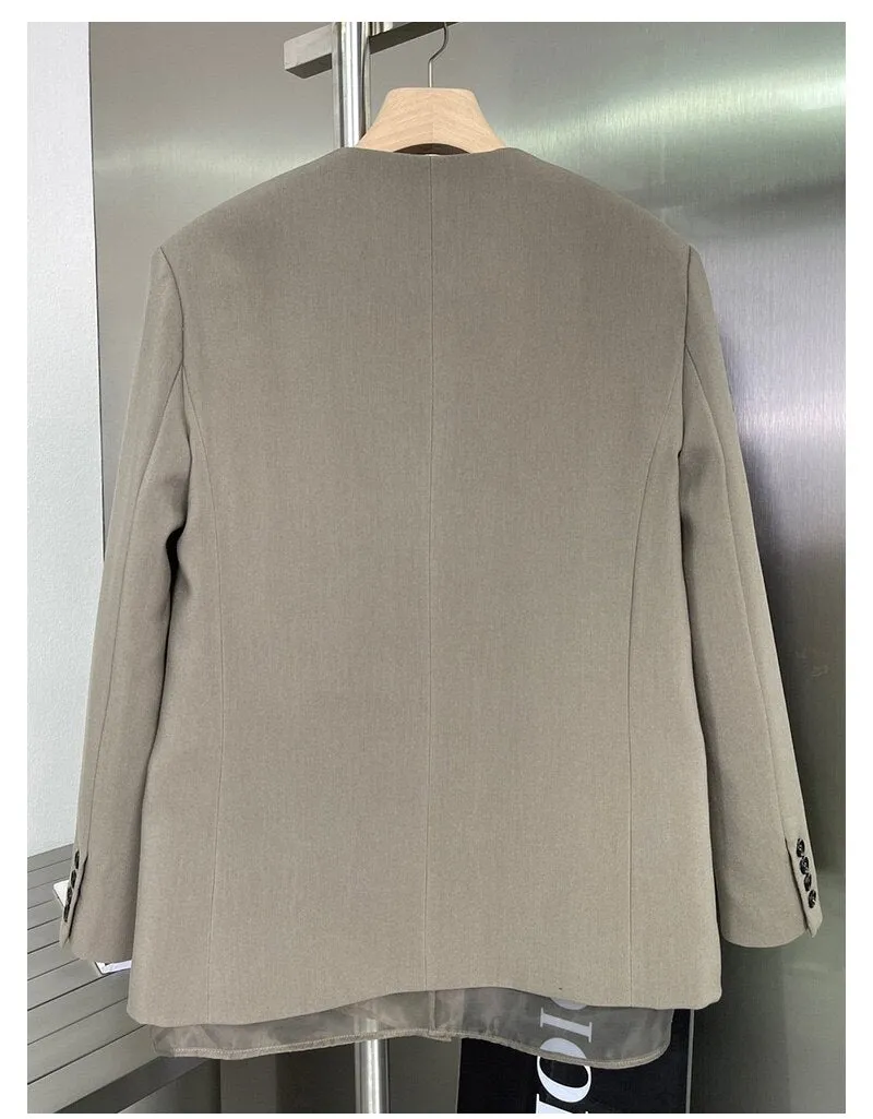 French Vintage V-Neck Suit Two-Piece