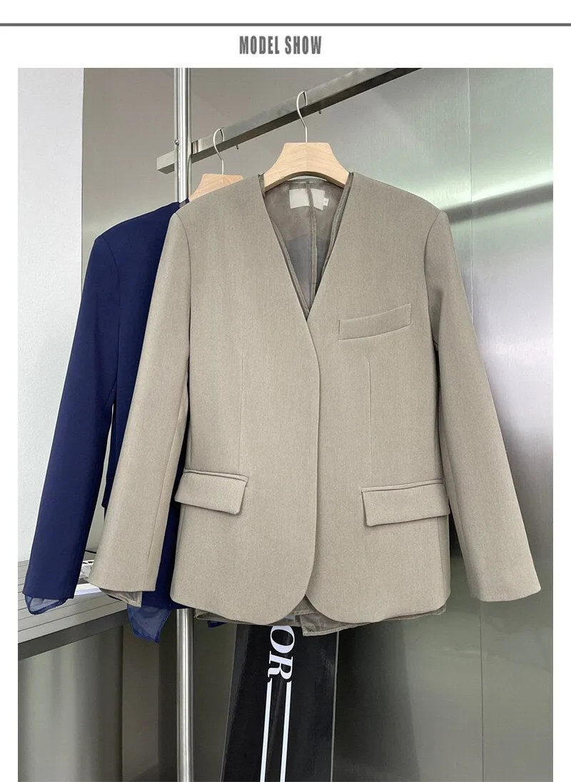 French Vintage V-Neck Suit Two-Piece