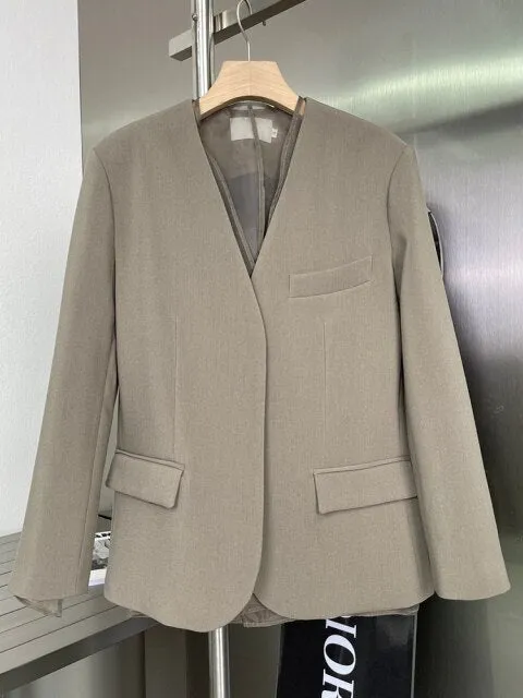 French Vintage V-Neck Suit Two-Piece