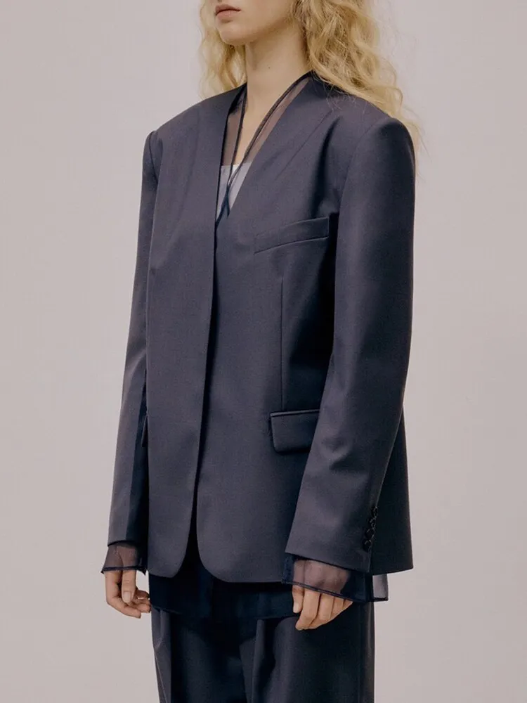 French Vintage V-Neck Suit Two-Piece