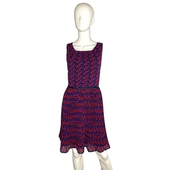 GAP WOMEN'S SLEEVELESS PRINT PLEAT DRESS SZ 12 NWT