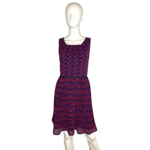 GAP WOMEN'S SLEEVELESS PRINT PLEAT DRESS SZ 12 NWT