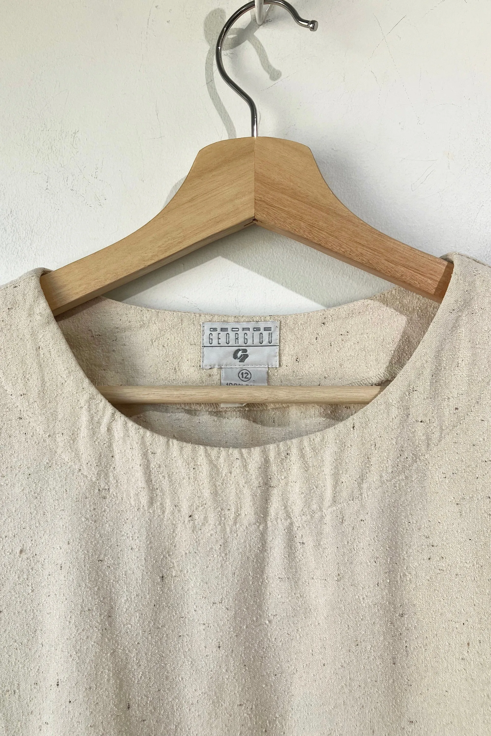George Georgiou White Raw Silk Shirt