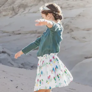 Girls Solenne Parrot Print Skirt