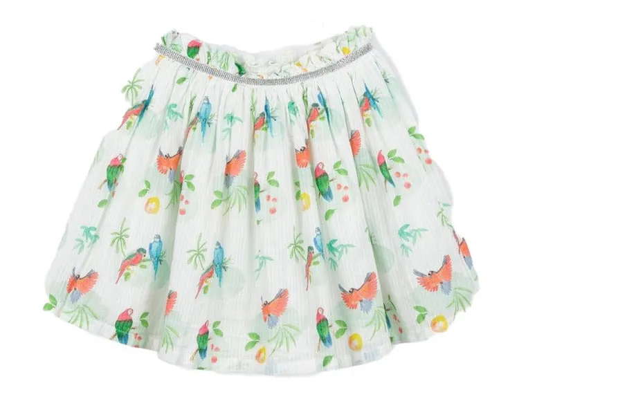 Girls Solenne Parrot Print Skirt