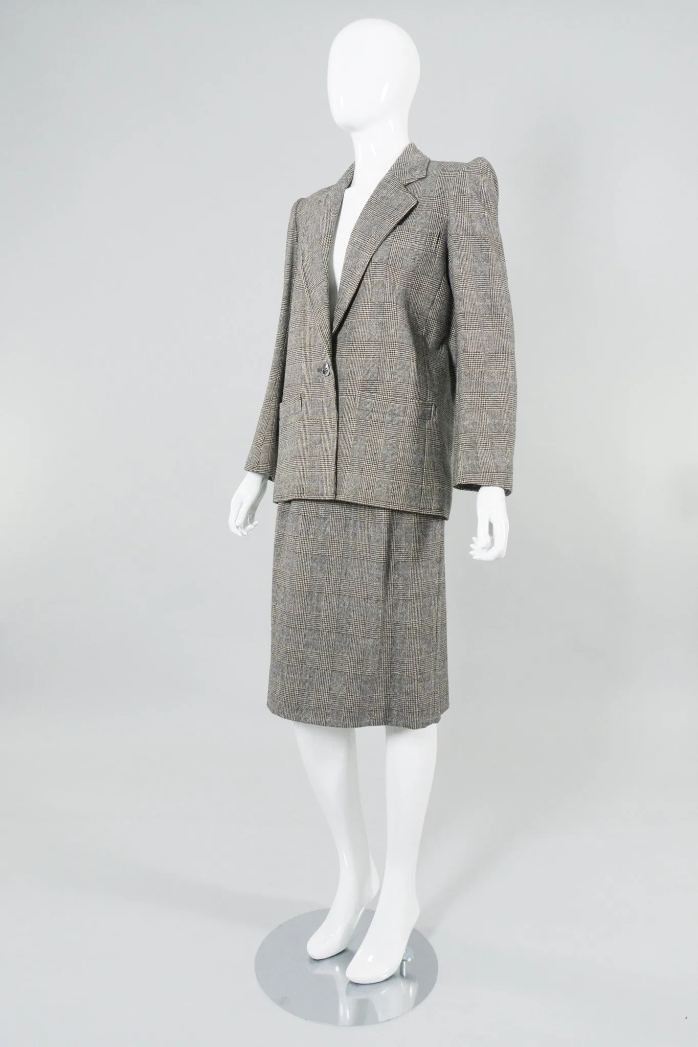 Glen Plaid Jacket & Skirt Set