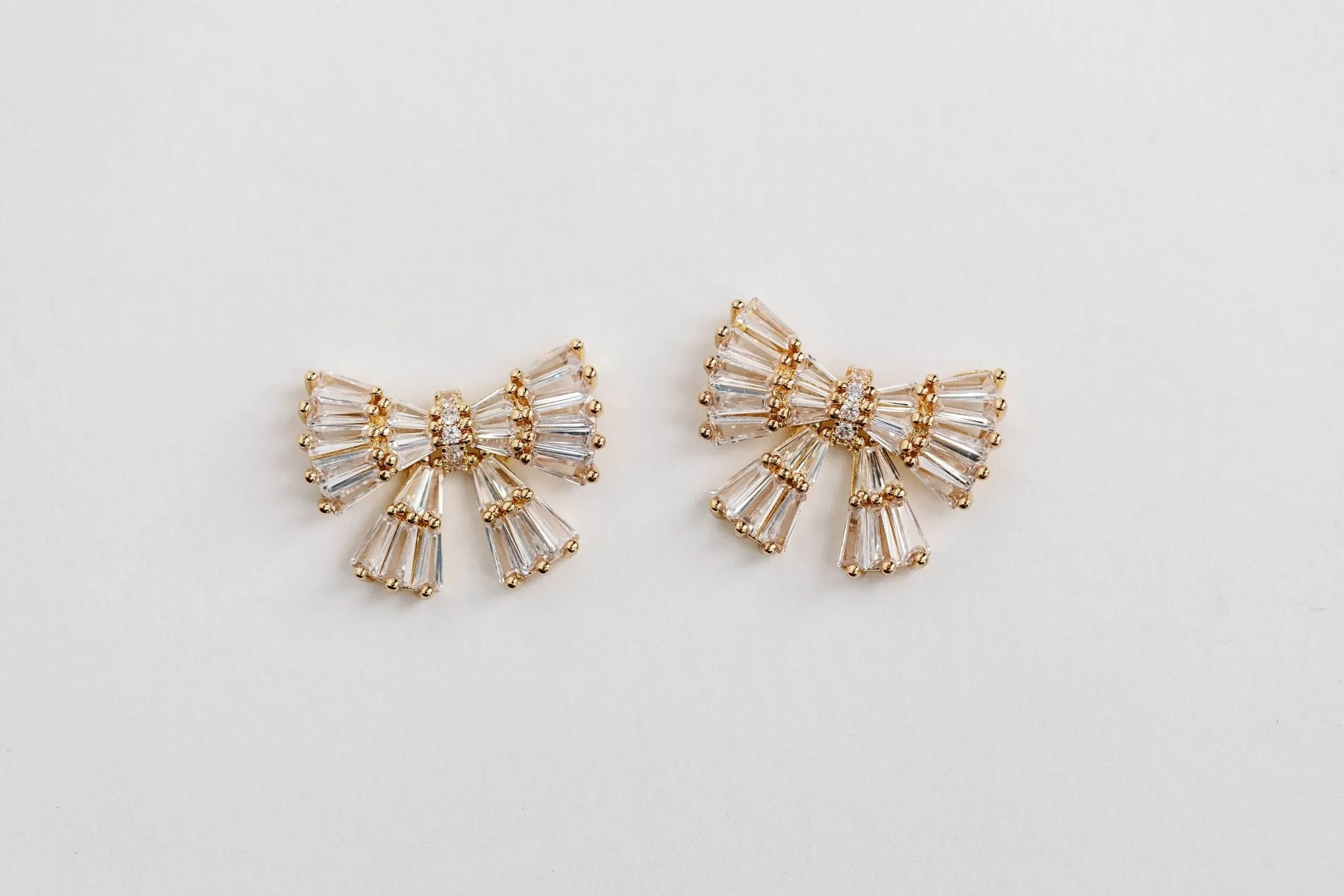 Gold Sparkle Bow Earrings