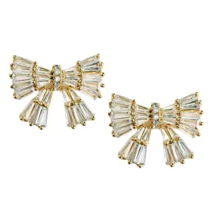 Gold Sparkle Bow Earrings