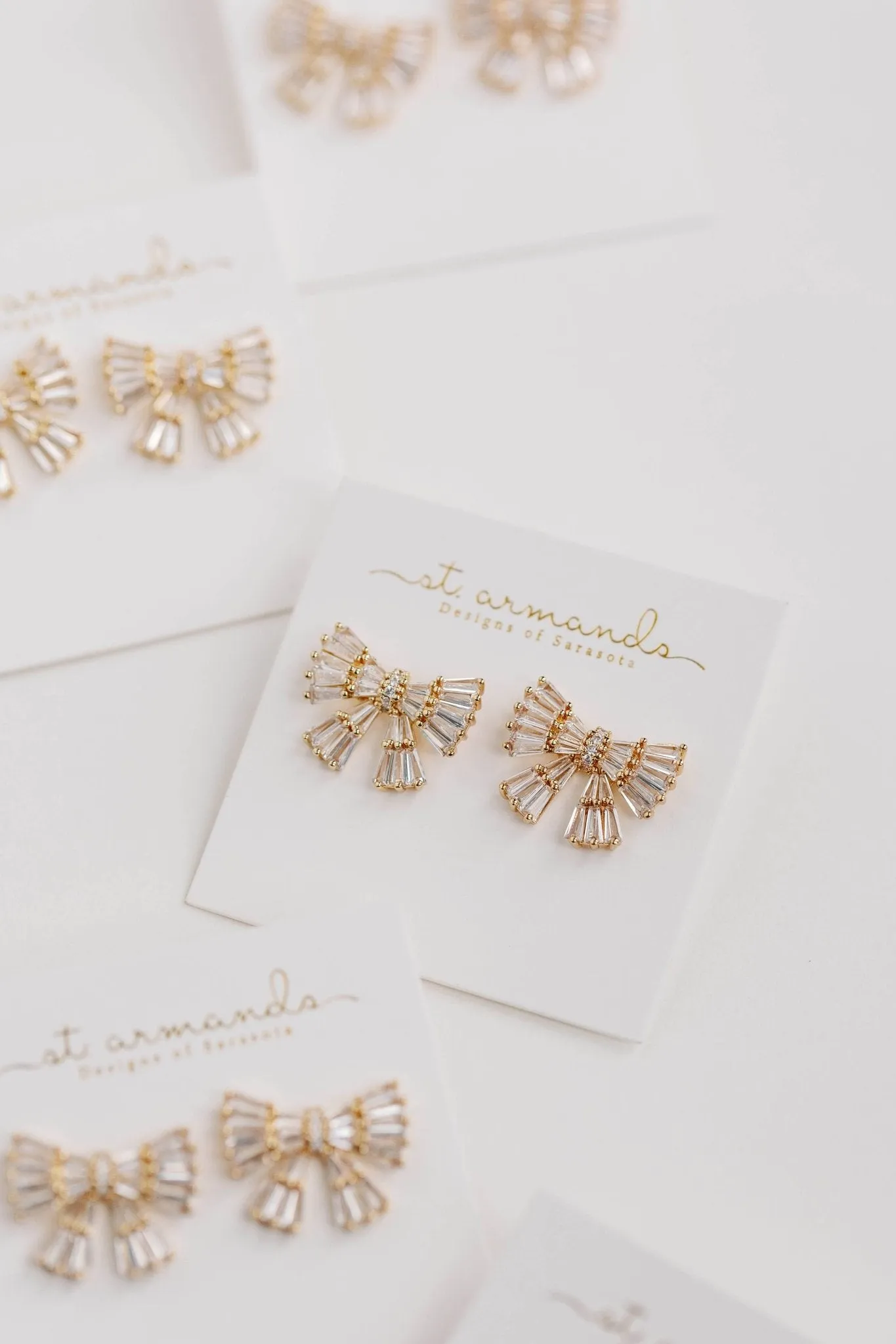 Gold Sparkle Bow Earrings