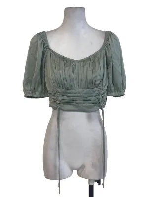 Green Pleated Top