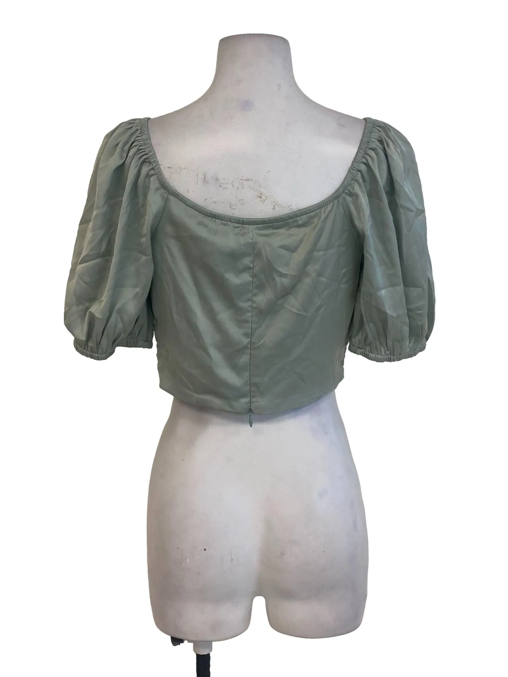 Green Pleated Top