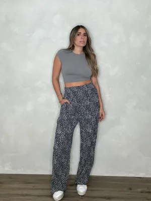 GREY LEOPARD PANTS