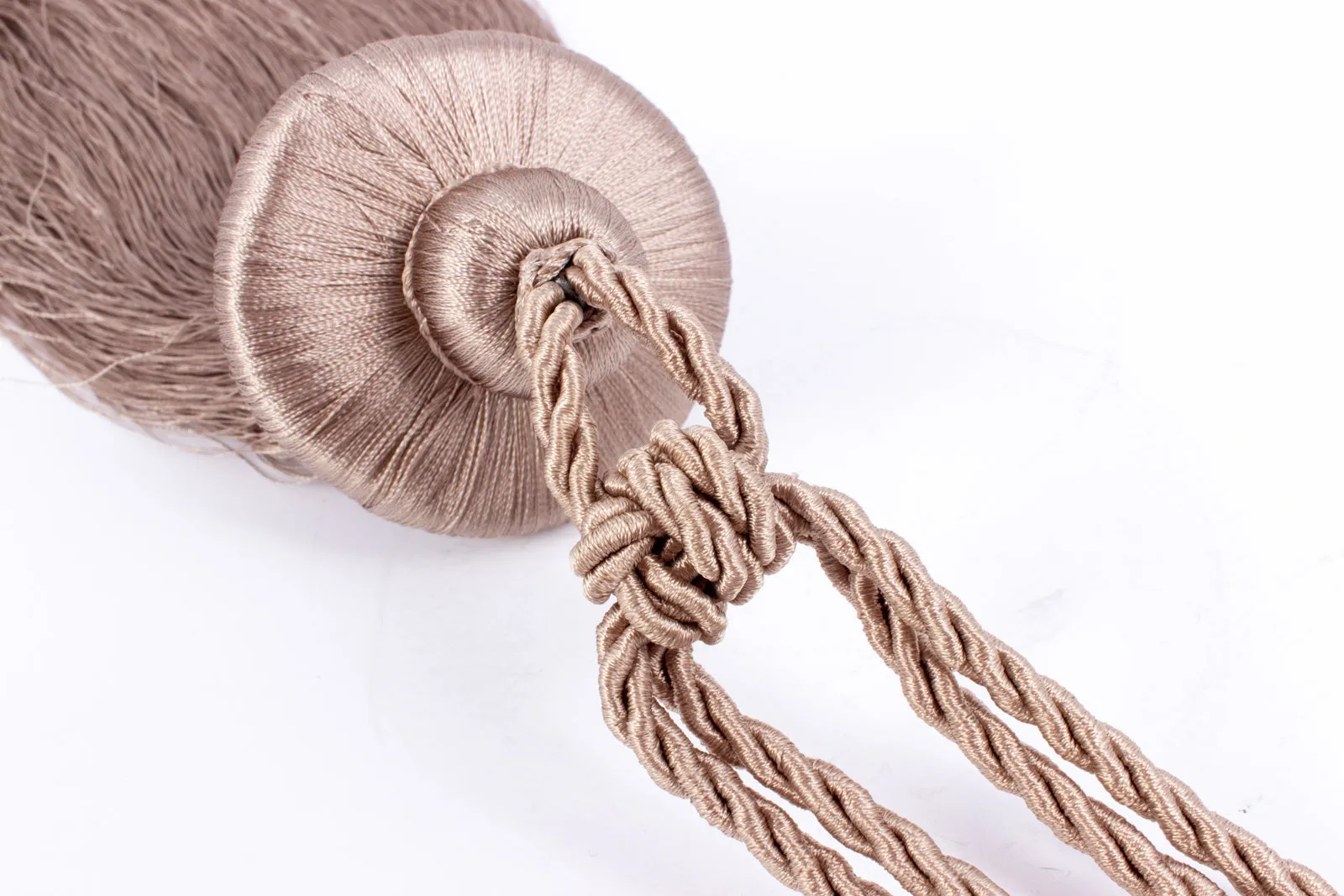 Handmade French Silk Oversized Tassel in Silver Taupe