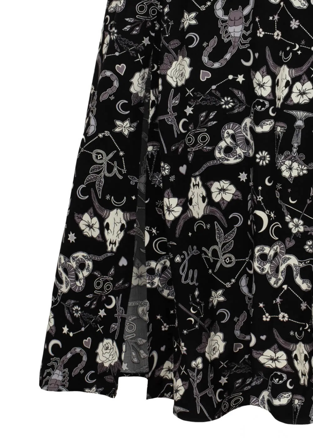 Hell Bunny Star Sign 70's Maxi Skirt Black