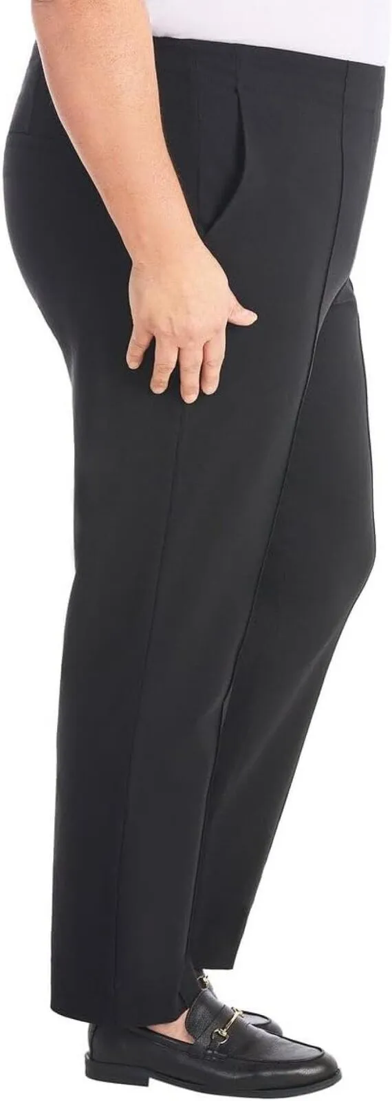 Hilary Radley Womens Ponte Pull-On Mid Rise Slim Leg Pants 1797446 Black S