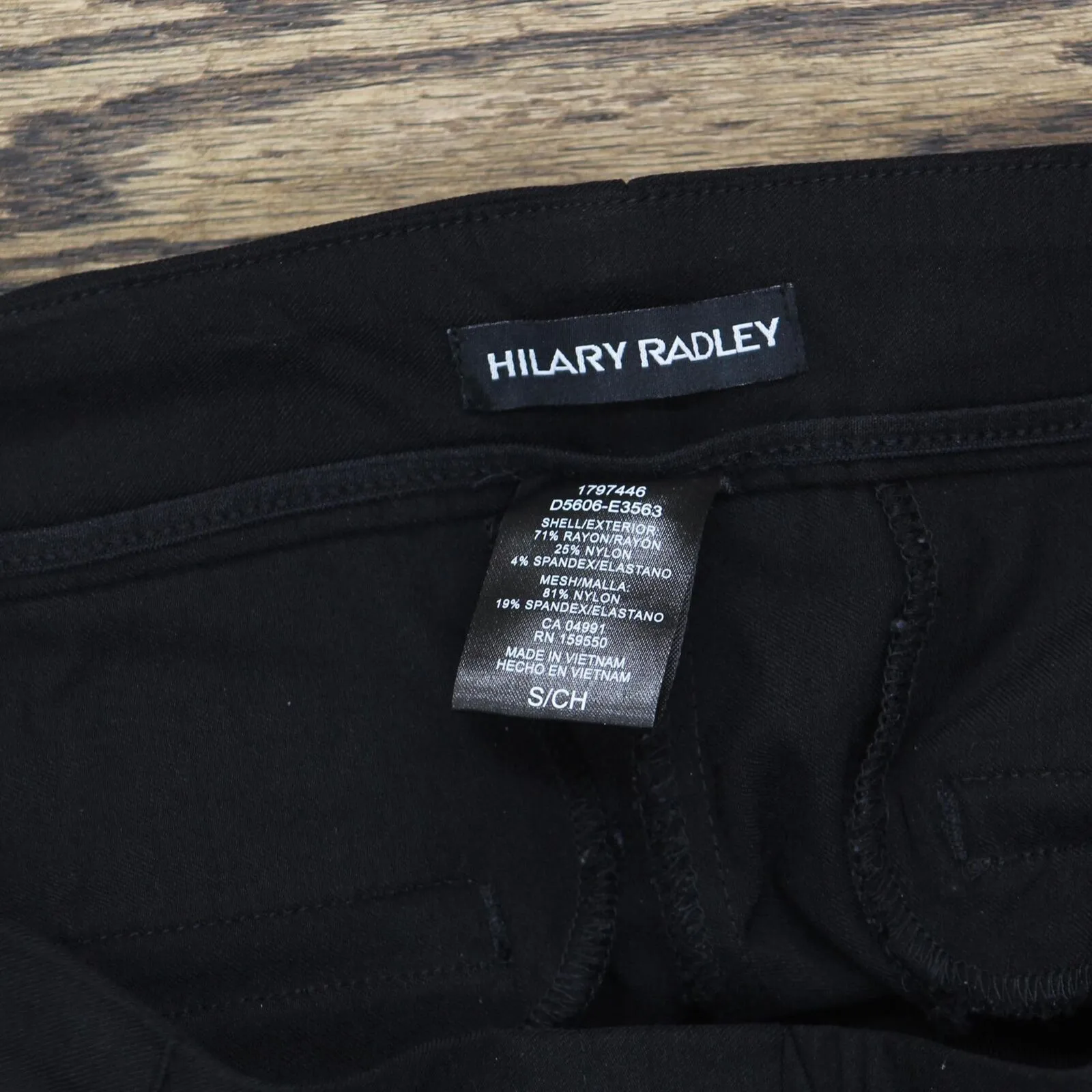 Hilary Radley Womens Ponte Pull-On Mid Rise Slim Leg Pants 1797446 Black S