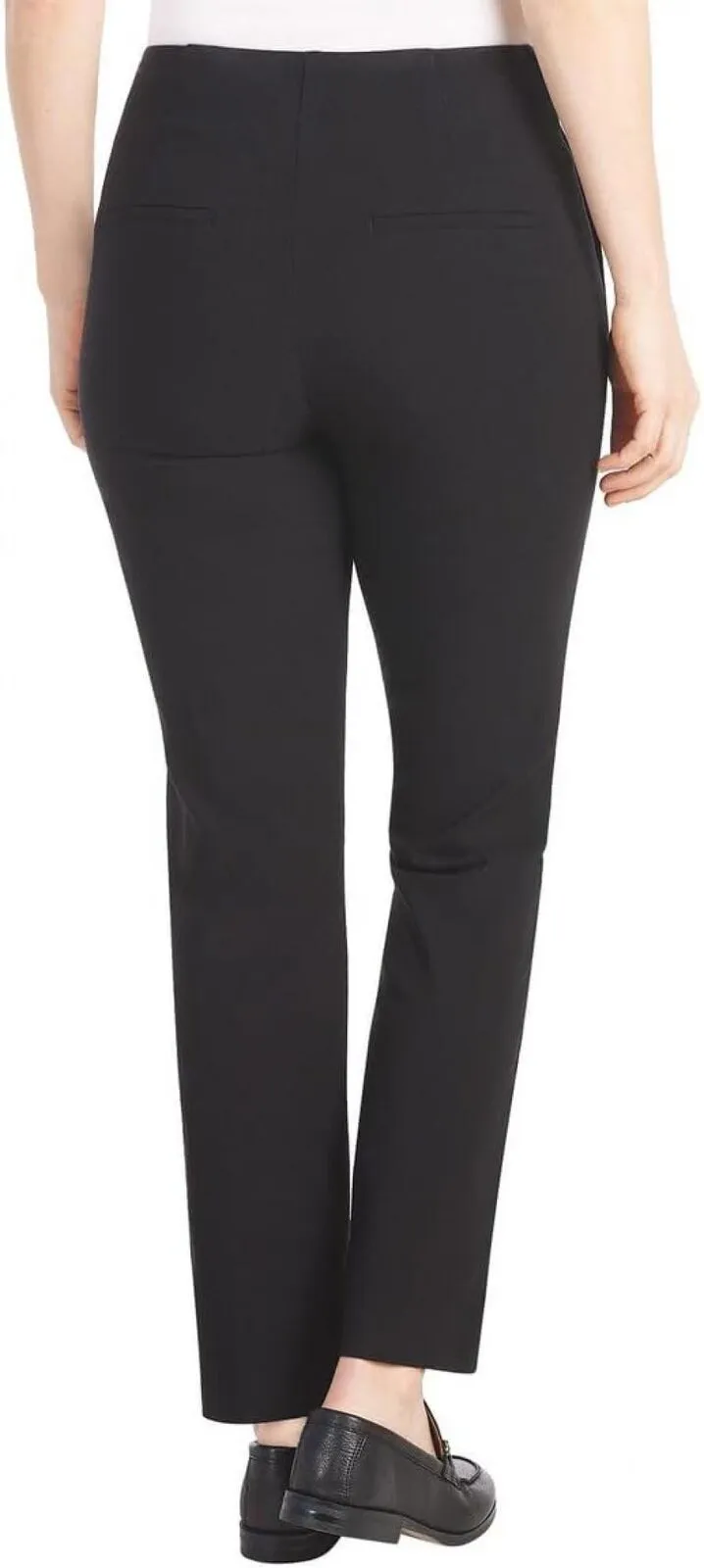 Hilary Radley Womens Ponte Pull-On Mid Rise Slim Leg Pants 1797446 Black S