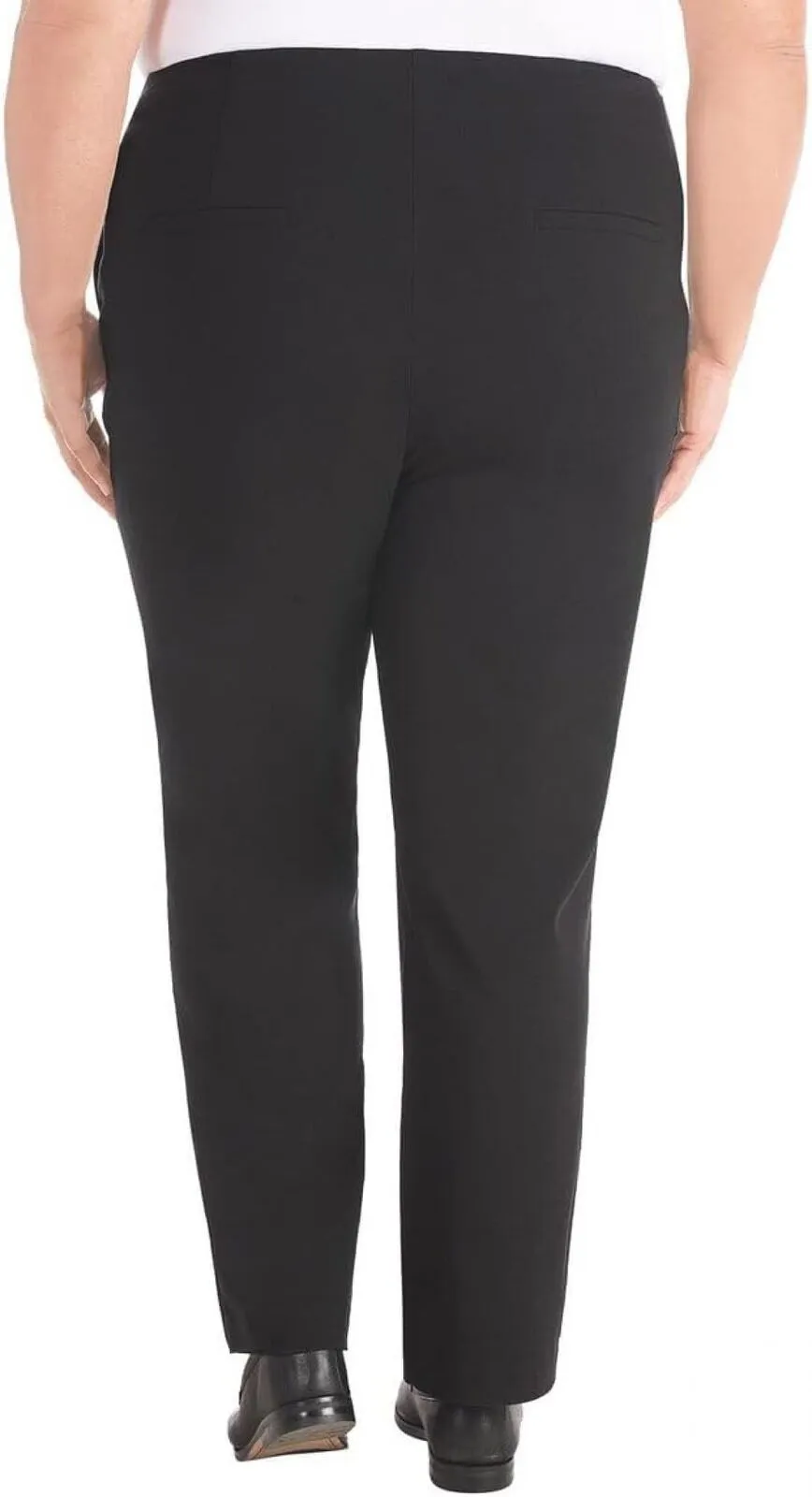 Hilary Radley Womens Ponte Pull-On Mid Rise Slim Leg Pants 1797446 Black S