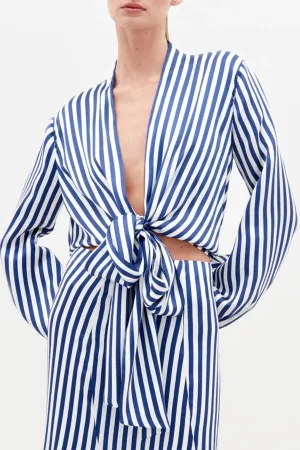 Honey Blouse | White Blue Stripes