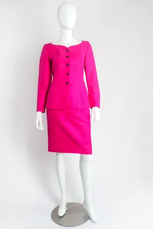 Hot Neon Silk Jacket & Skirt Set