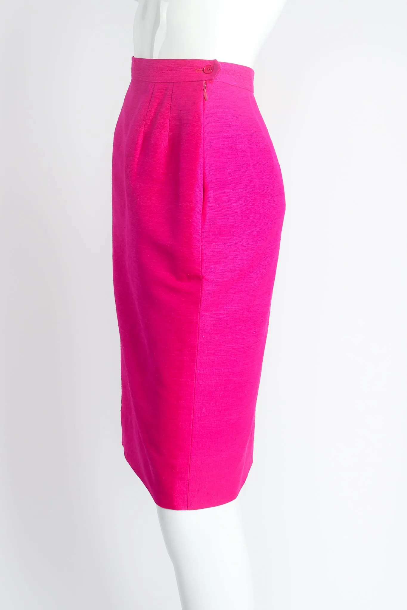 Hot Neon Silk Jacket & Skirt Set