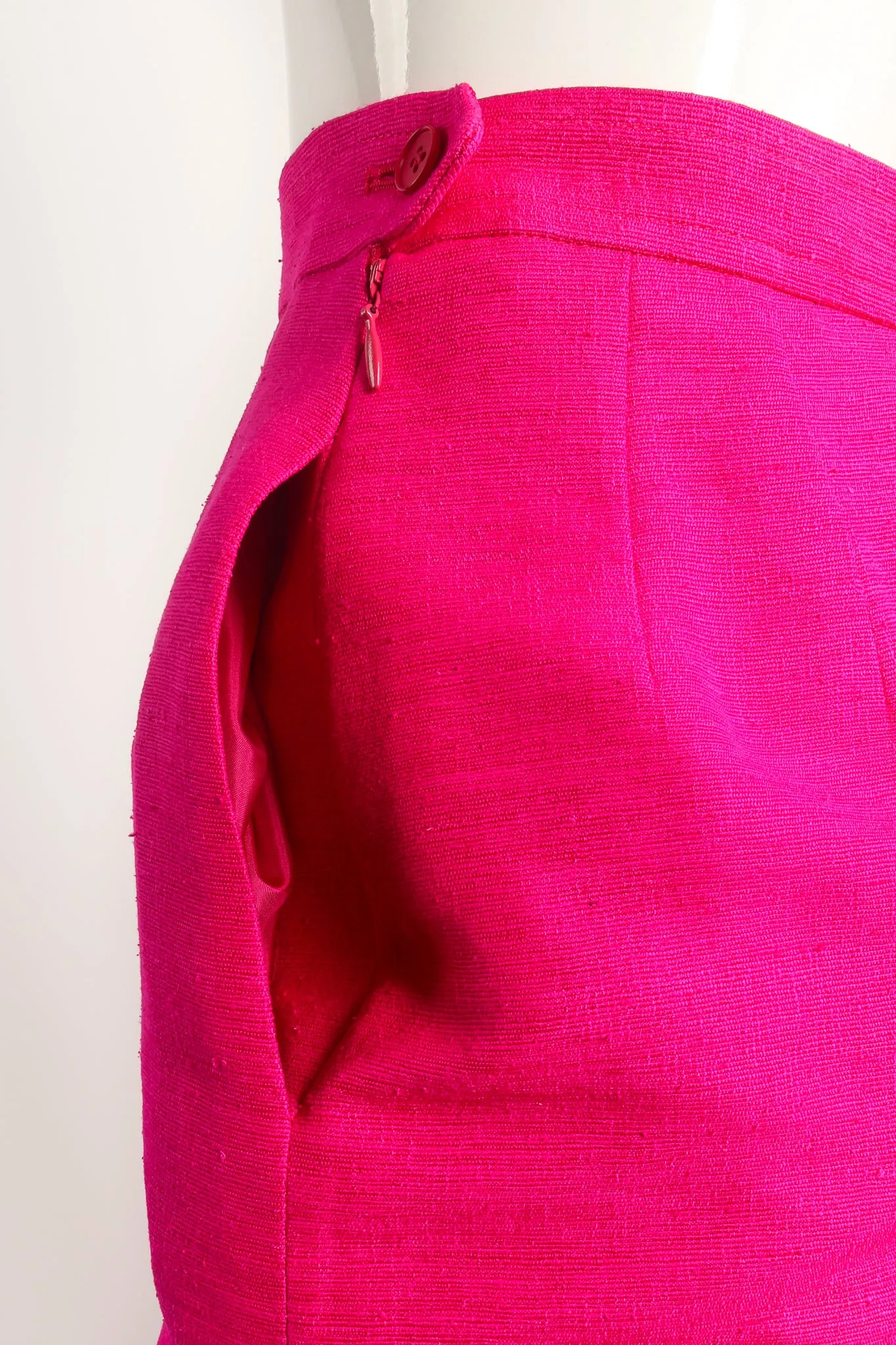 Hot Neon Silk Jacket & Skirt Set