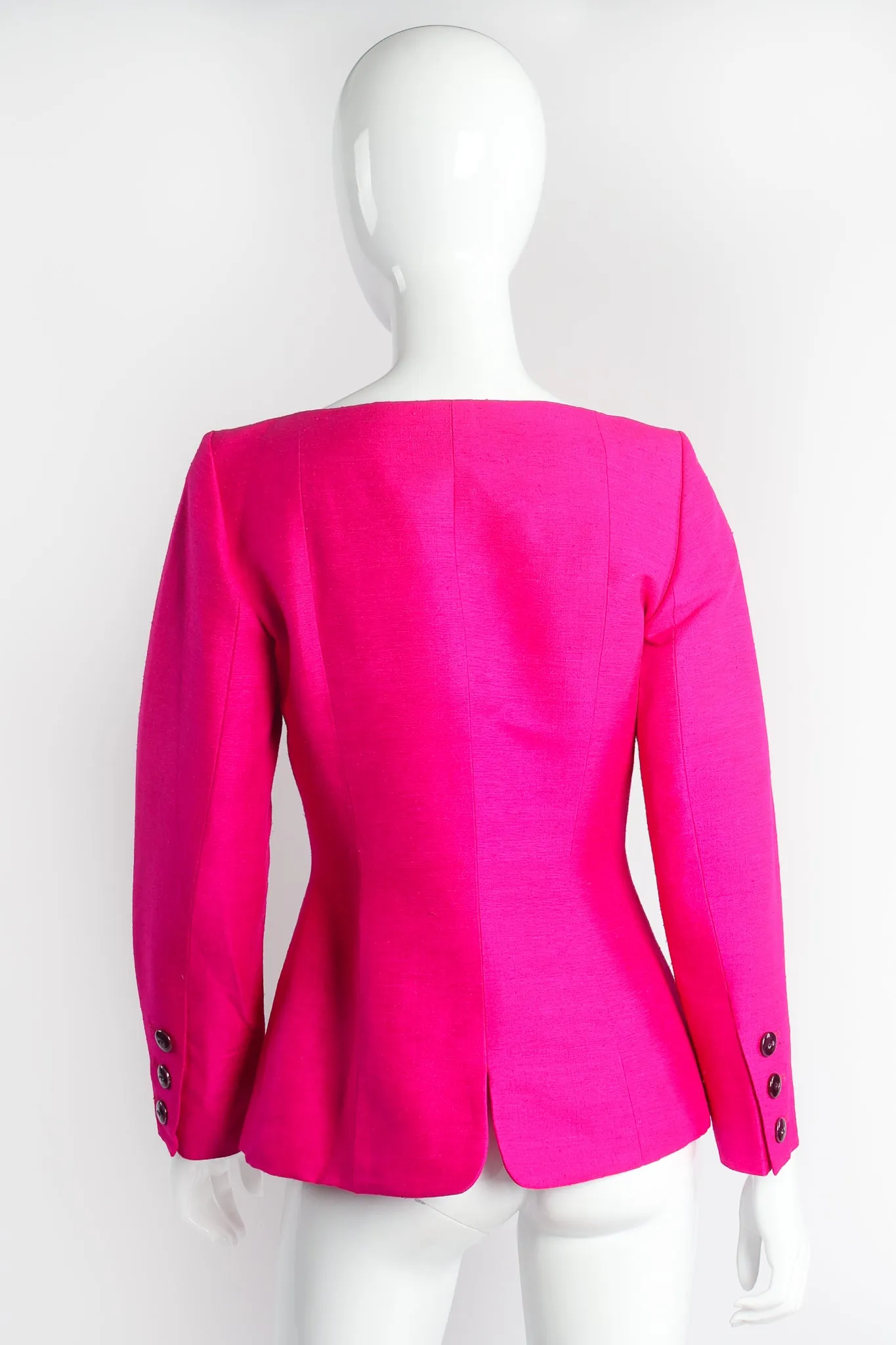 Hot Neon Silk Jacket & Skirt Set