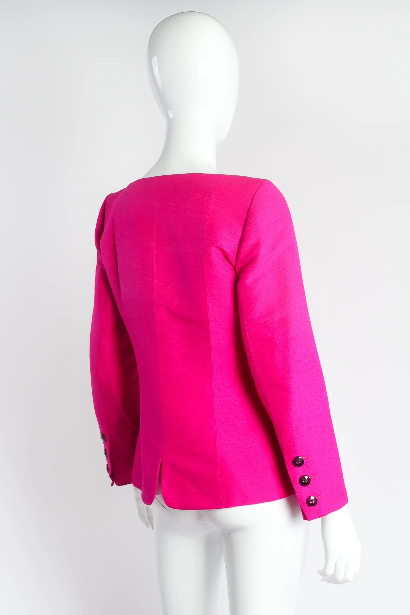 Hot Neon Silk Jacket & Skirt Set