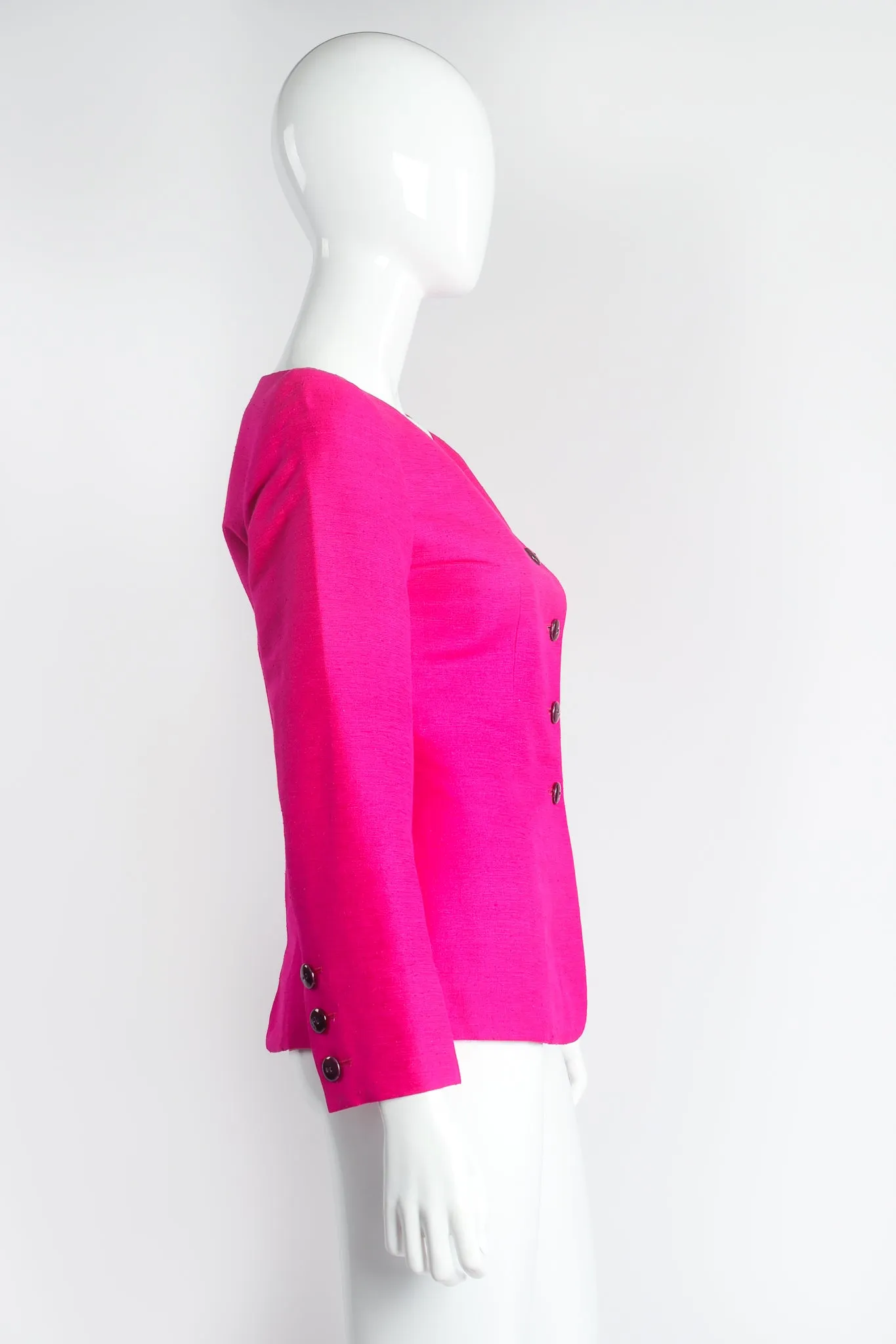 Hot Neon Silk Jacket & Skirt Set