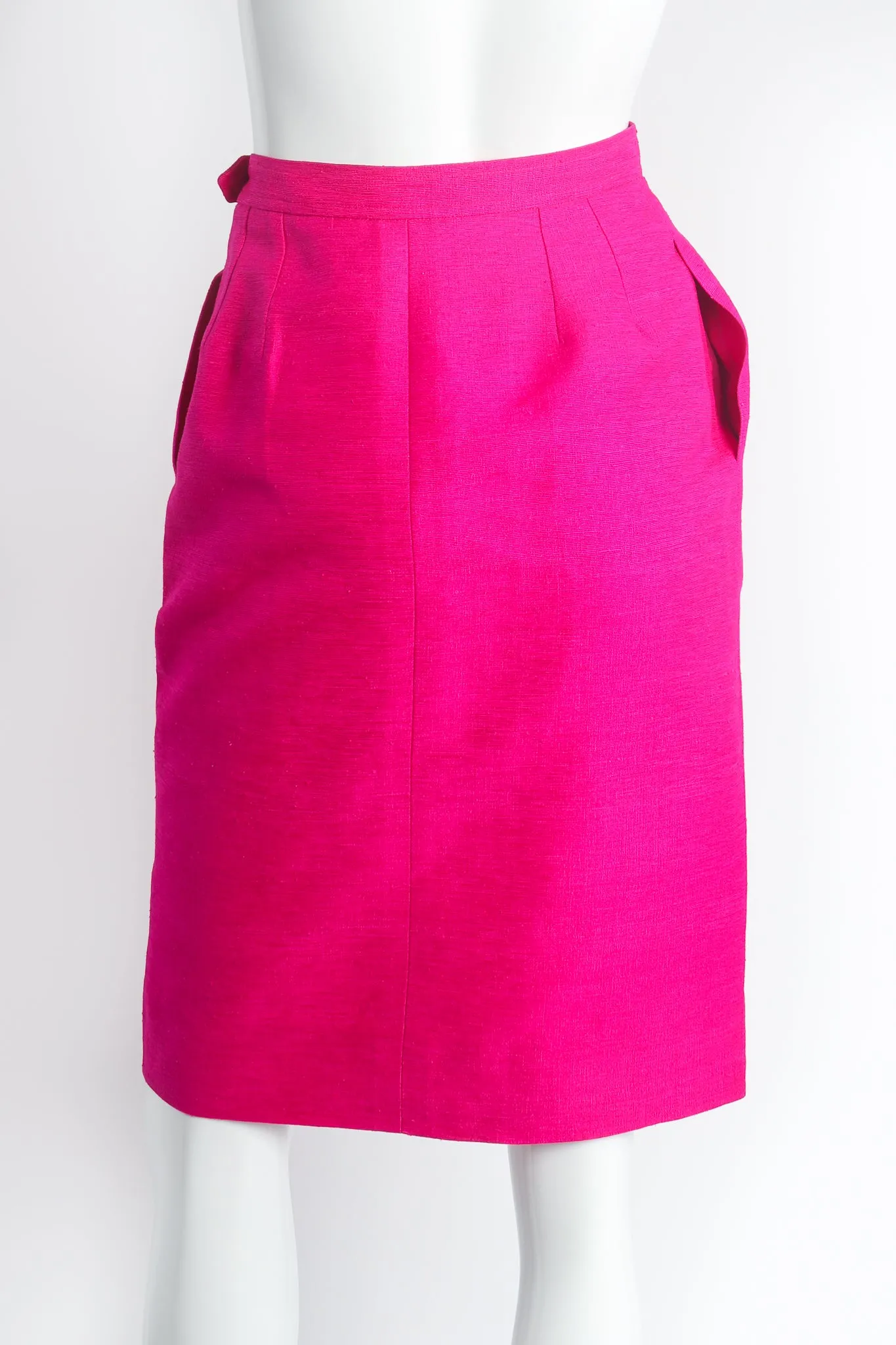 Hot Neon Silk Jacket & Skirt Set