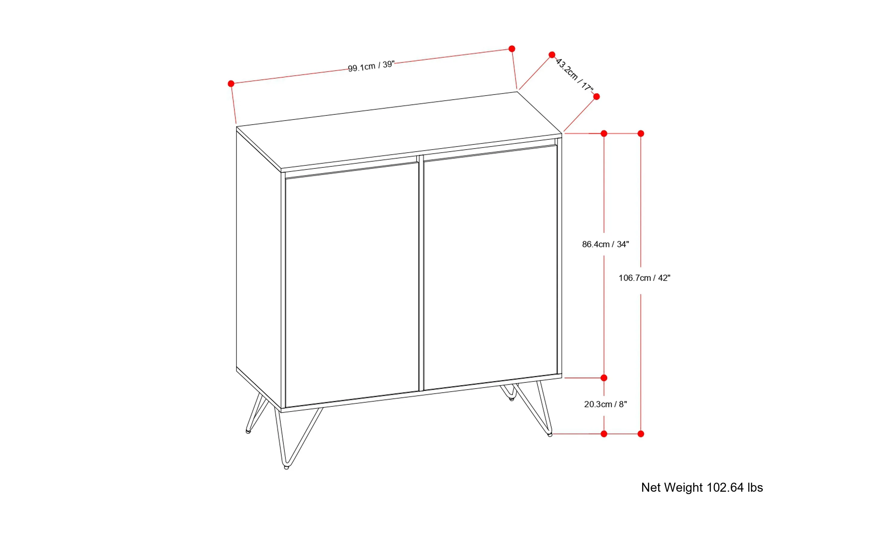Hunter Medium Storage Cabinet in Mango
