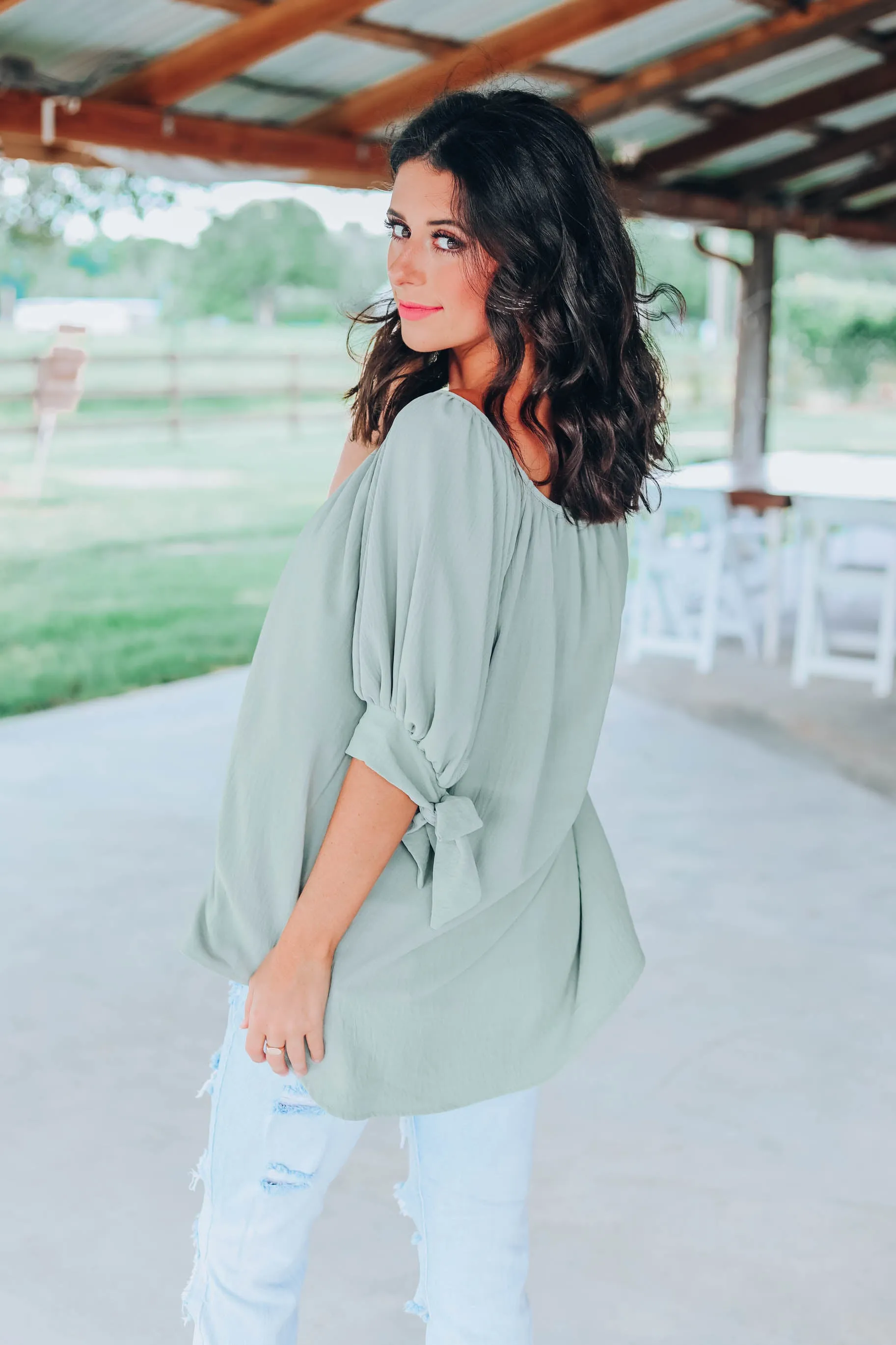 In The Long Run Top - Sage