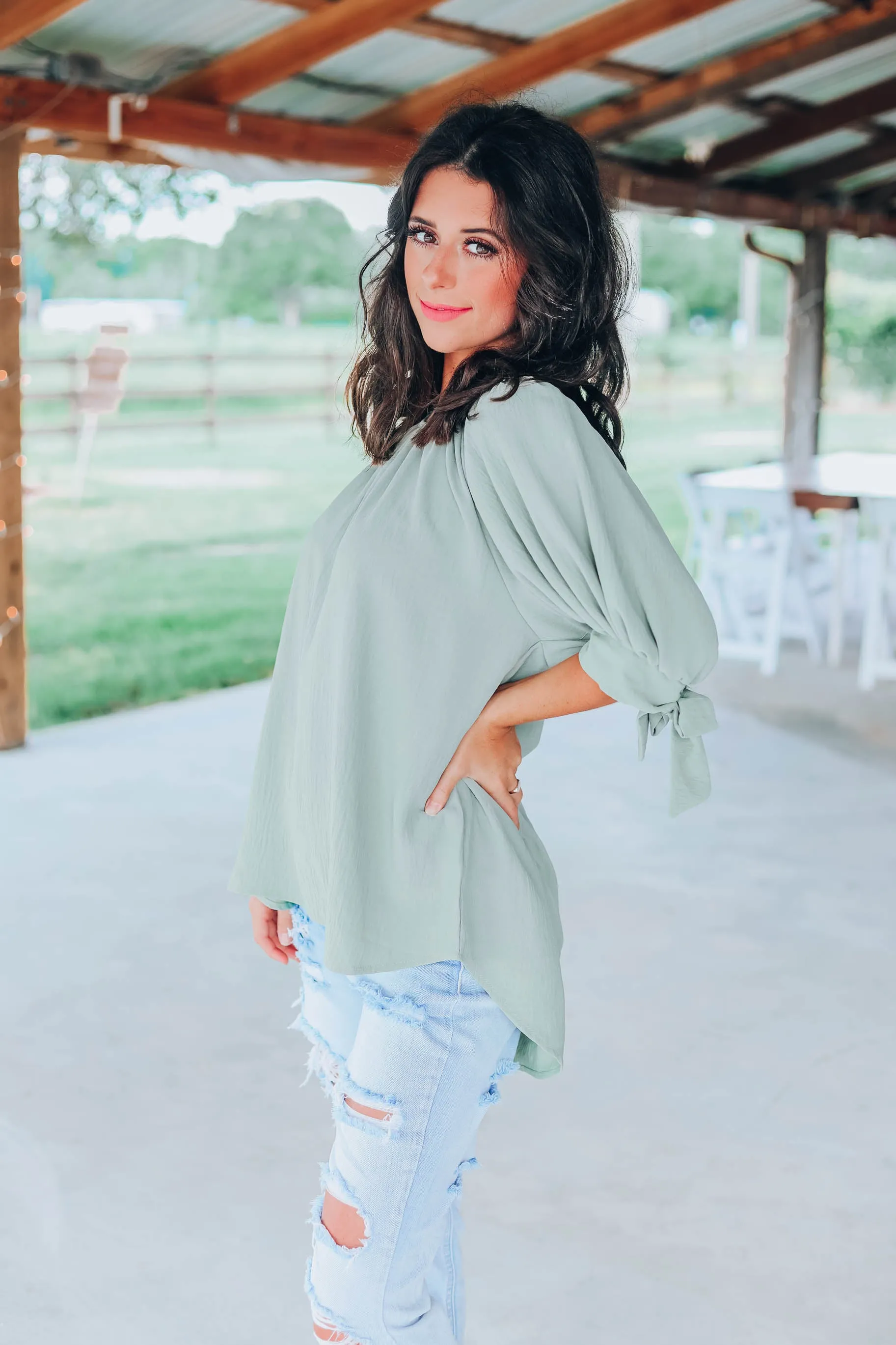In The Long Run Top - Sage