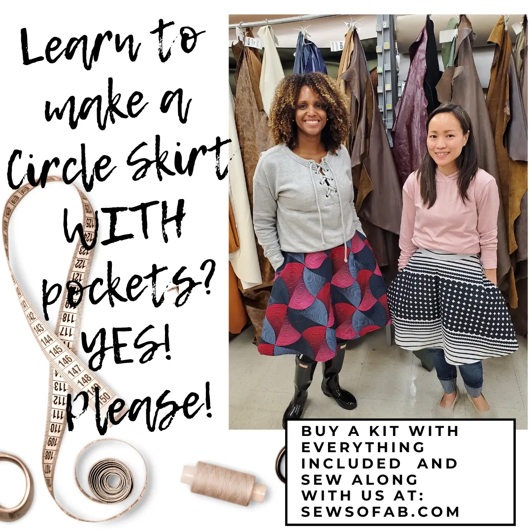 Instructions and Supplies List: Circle Skirt with Pockets
