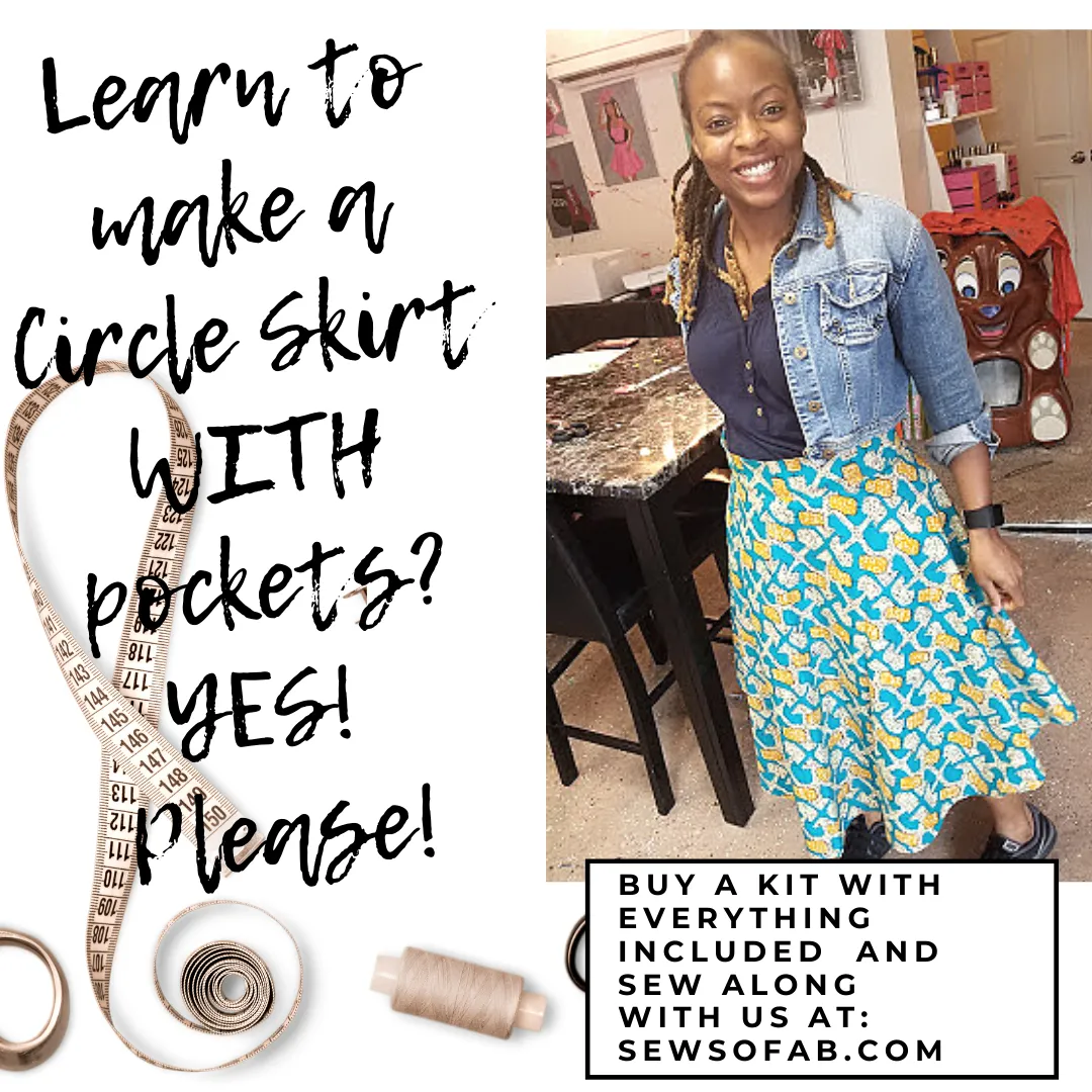 Instructions and Supplies List: Circle Skirt with Pockets