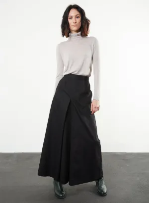 Inverted Pleat Skirt - Black - S (RESALE ITEM)