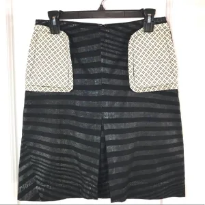 Iridescent Black Green Stripes Skirt, Size M