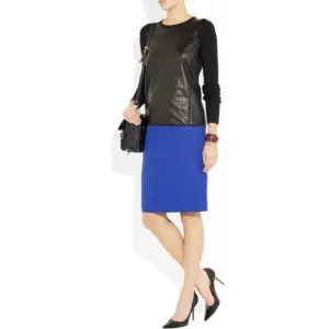 J. Crew Royal Blue Wool Straight Pencil Skirt Knee Length Size 4 Small NWT