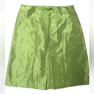 J. Crew women’s silk chartreuse pleated skirt size 0