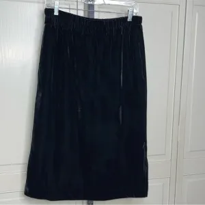 J.Crew Women’s Black Velvet Velour Pull On Straight Skirt Size Small