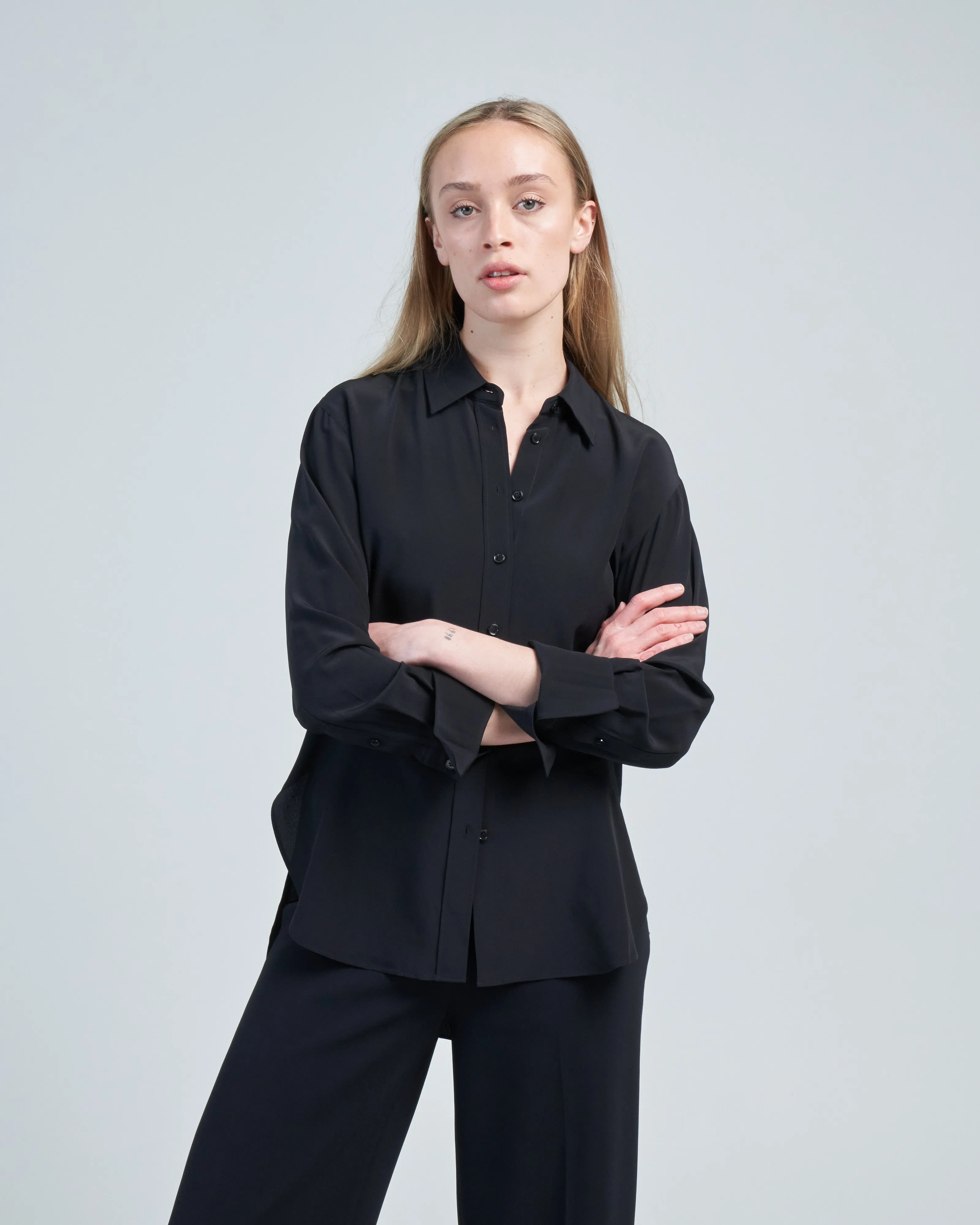 joe silk blouse