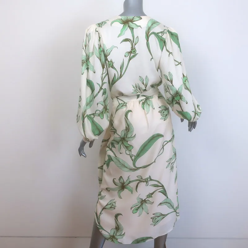Johanna Ortiz Andean Garden Blouse & Botanist Guide Wrap Skirt Set Cream Size 2