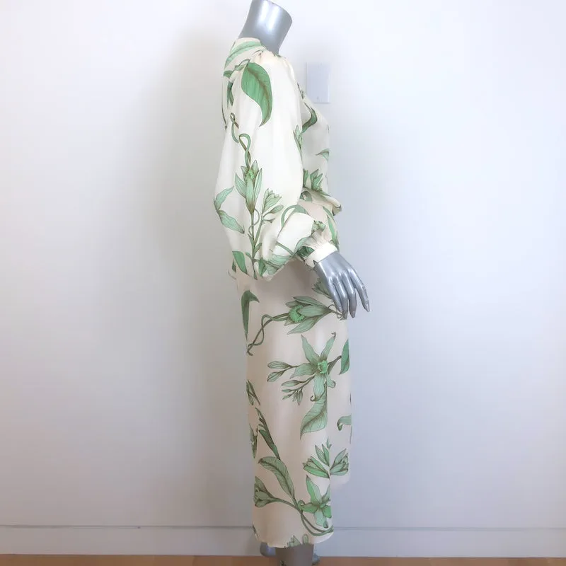 Johanna Ortiz Andean Garden Blouse & Botanist Guide Wrap Skirt Set Cream Size 2