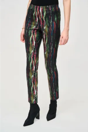Joseph Ribkoff Multi Abstract Print Pull On Slim Pants 243916